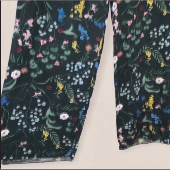 Anna Glover x H&M Floral Palazzo Pants Green Size 4 Career business Pants - Picture 5 of 11